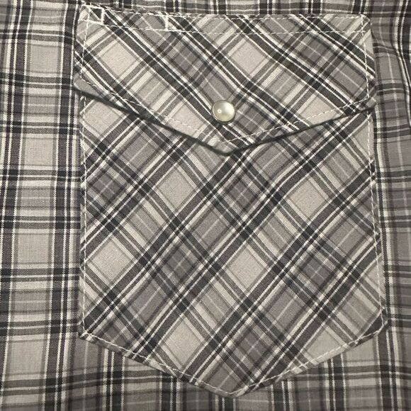 Wrangler pearl snap western shirt 4x button up plaid - Picture 5 of 8